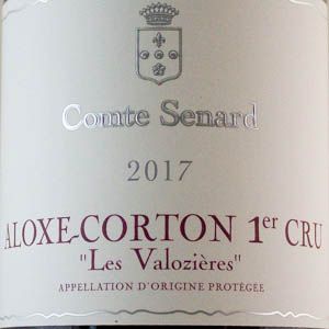 Aloxe Corton 1er Cru Valozires Domaine Comte Senard 2017